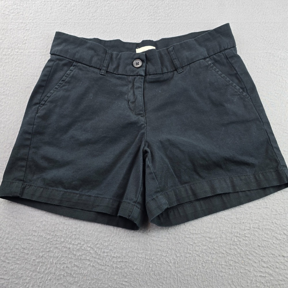 Per Se Shorts Womens 4/27 Black Cotton Flat Front Golf Performance Resort Wear